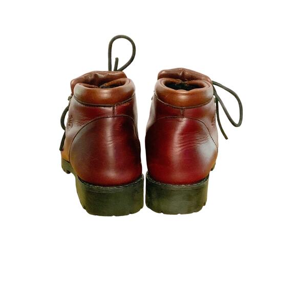RARE VTG Timberland Oxblood Leather Alpine Size 5 M Woman Italy Hiking Boots - Picture 5 of 15
